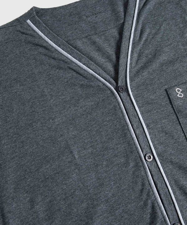 Conjunto Pijama Camisa Cuello V Y Pataloneta Estampada Para Hombre