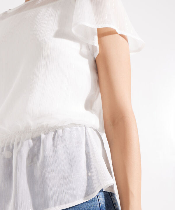 Blusa Manga Corta Unicolor Con Top Interno