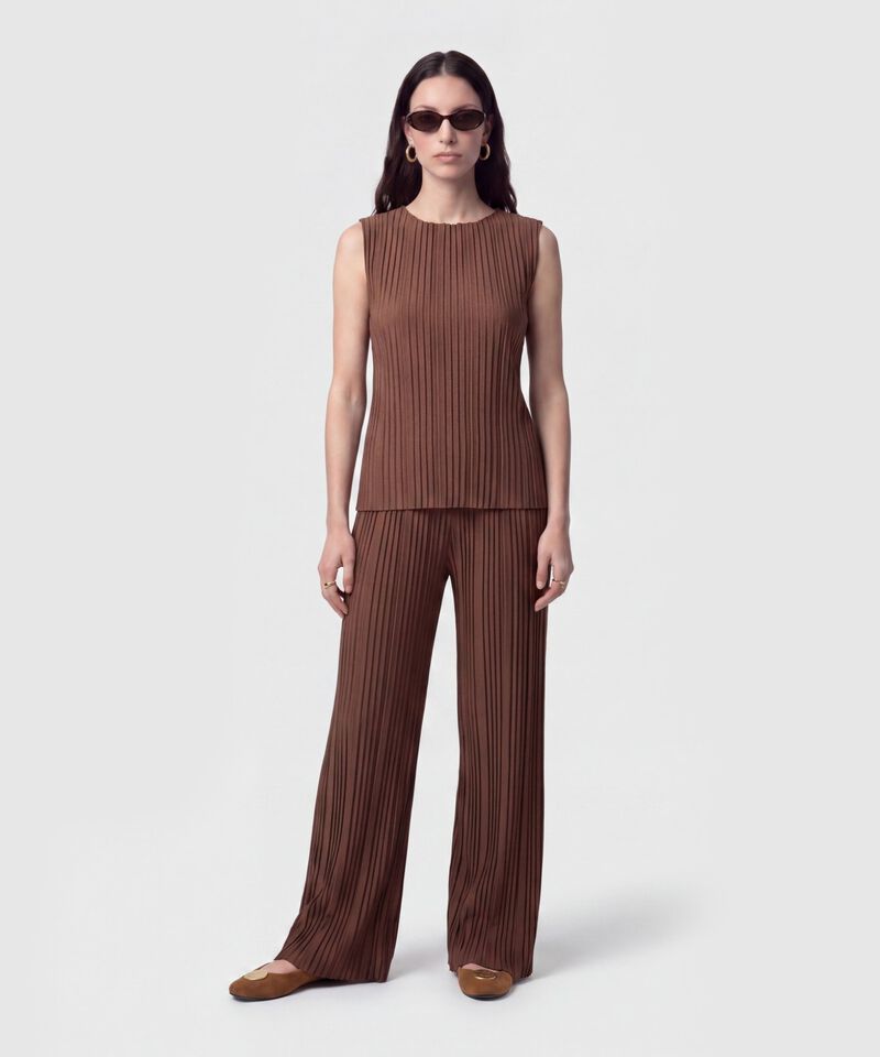 Pantal&oacute;n Fluido Plisado Para Mujer