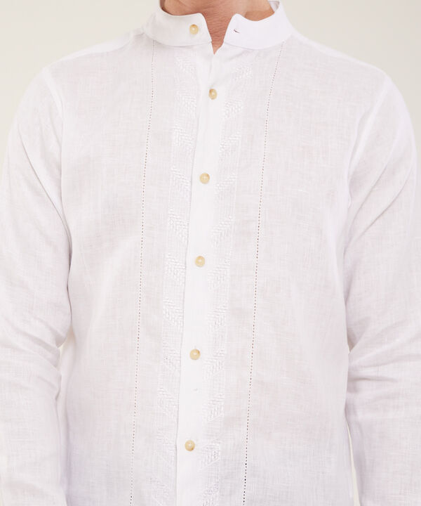 Camisa Guayabera Cuello Neru Manga Larga image number null