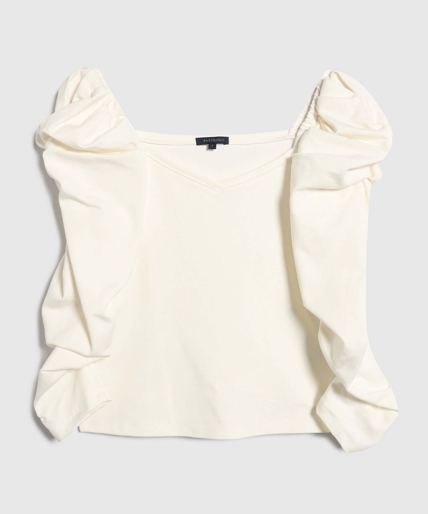 Camiseta Unicolor Con Mangas Bombachas