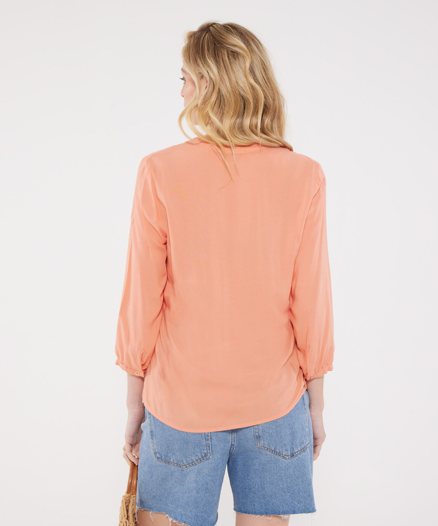 Blusa con Cuello Mao