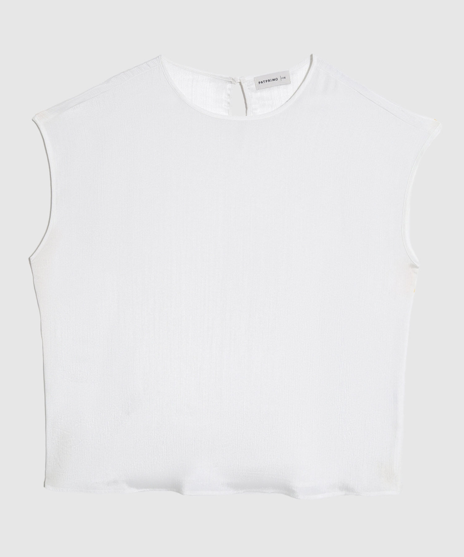 Blusa sin Manga con Textura y Abertura Para Mujer Curvy