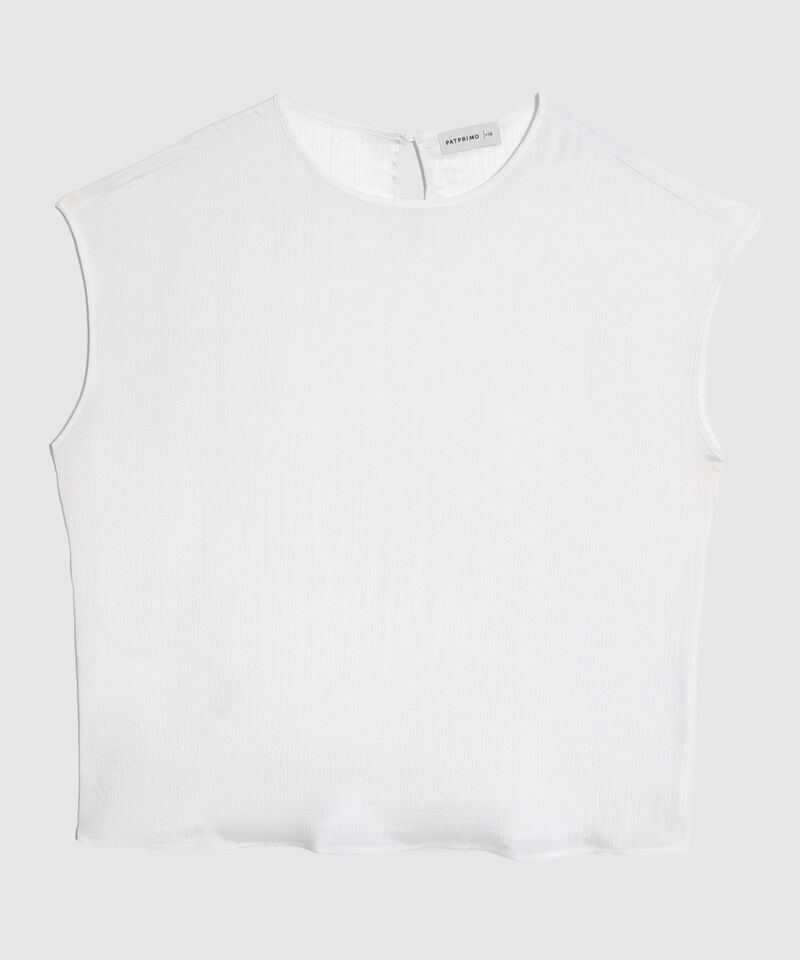 Blusa sin Manga con Textura y Abertura Para Mujer Curvy