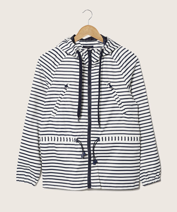 Chaqueta Manga Larga De Rayas Con Capota
