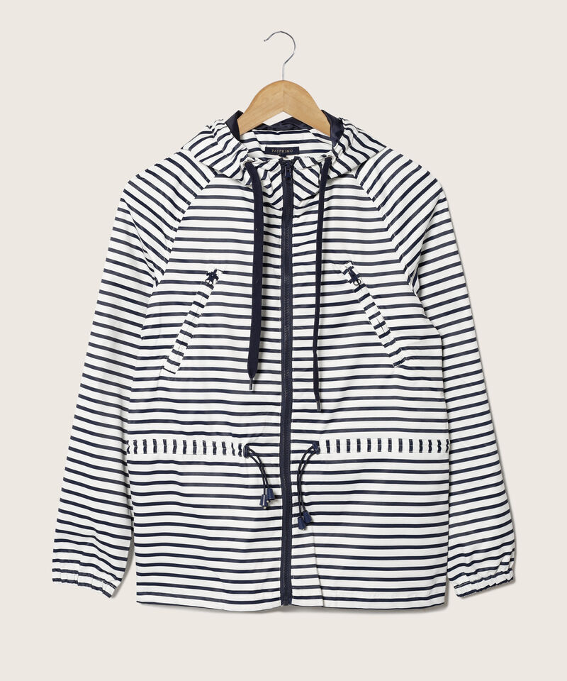 Chaqueta Manga Larga De Rayas Con Capota