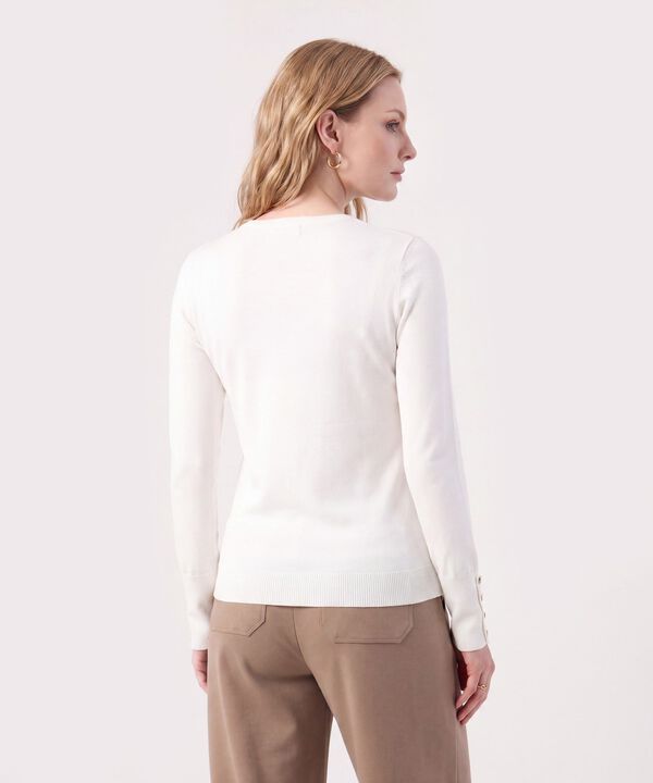 Saco Cuello Redondo Con Botones En Pu&ntilde;os