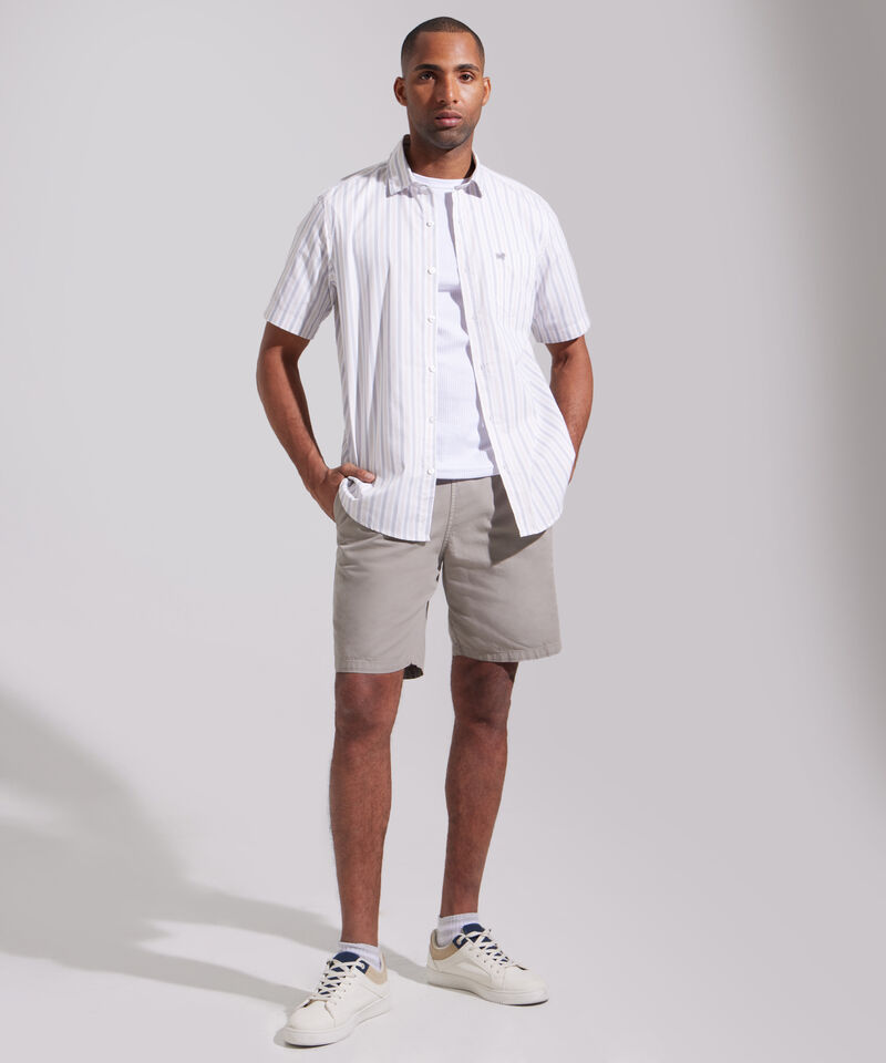 Camisa Prete&ntilde;ida Manga Corta Con Bolsillo Y Silueta Regular Fit