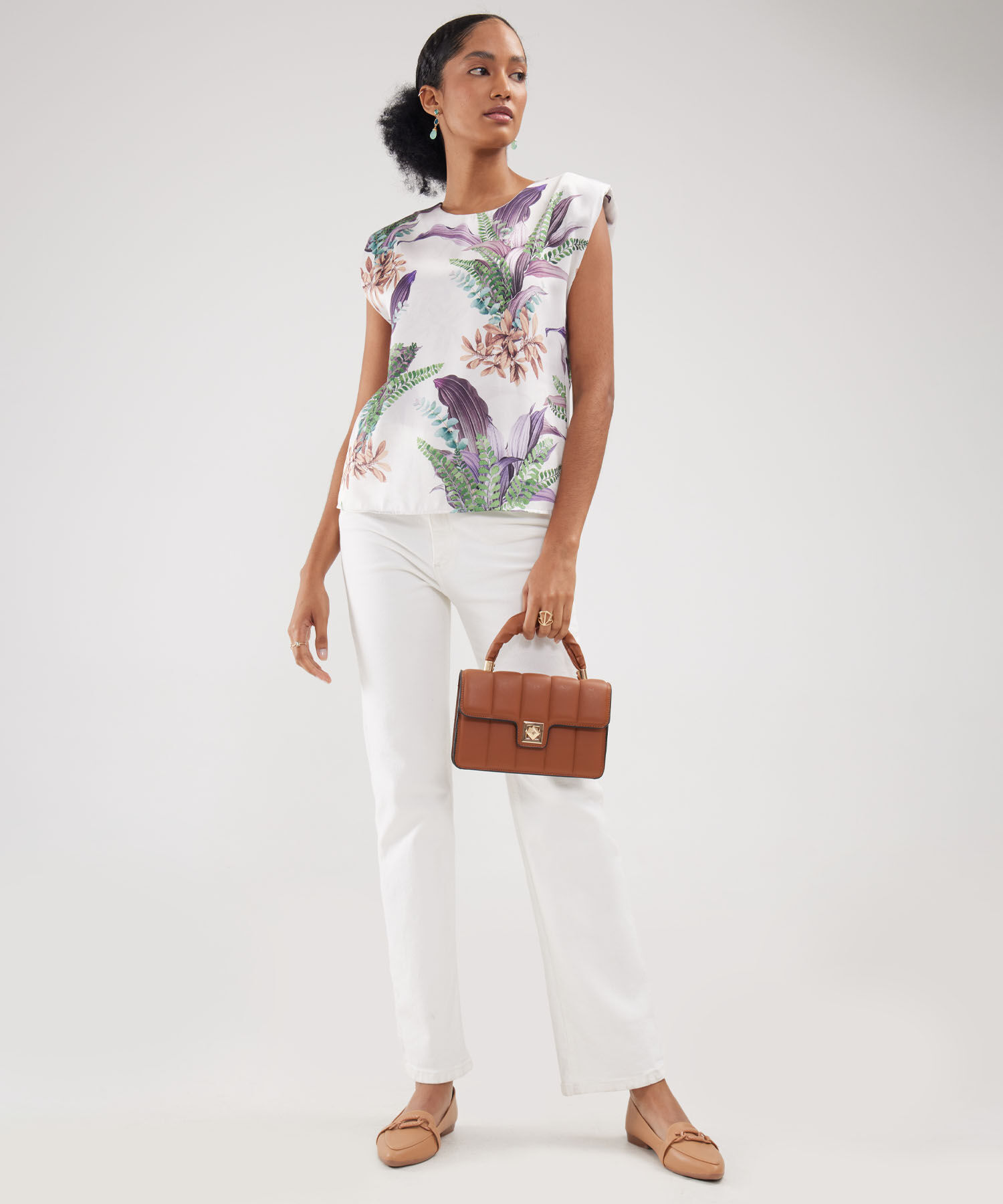 Blusa Estampada Manga Sisa