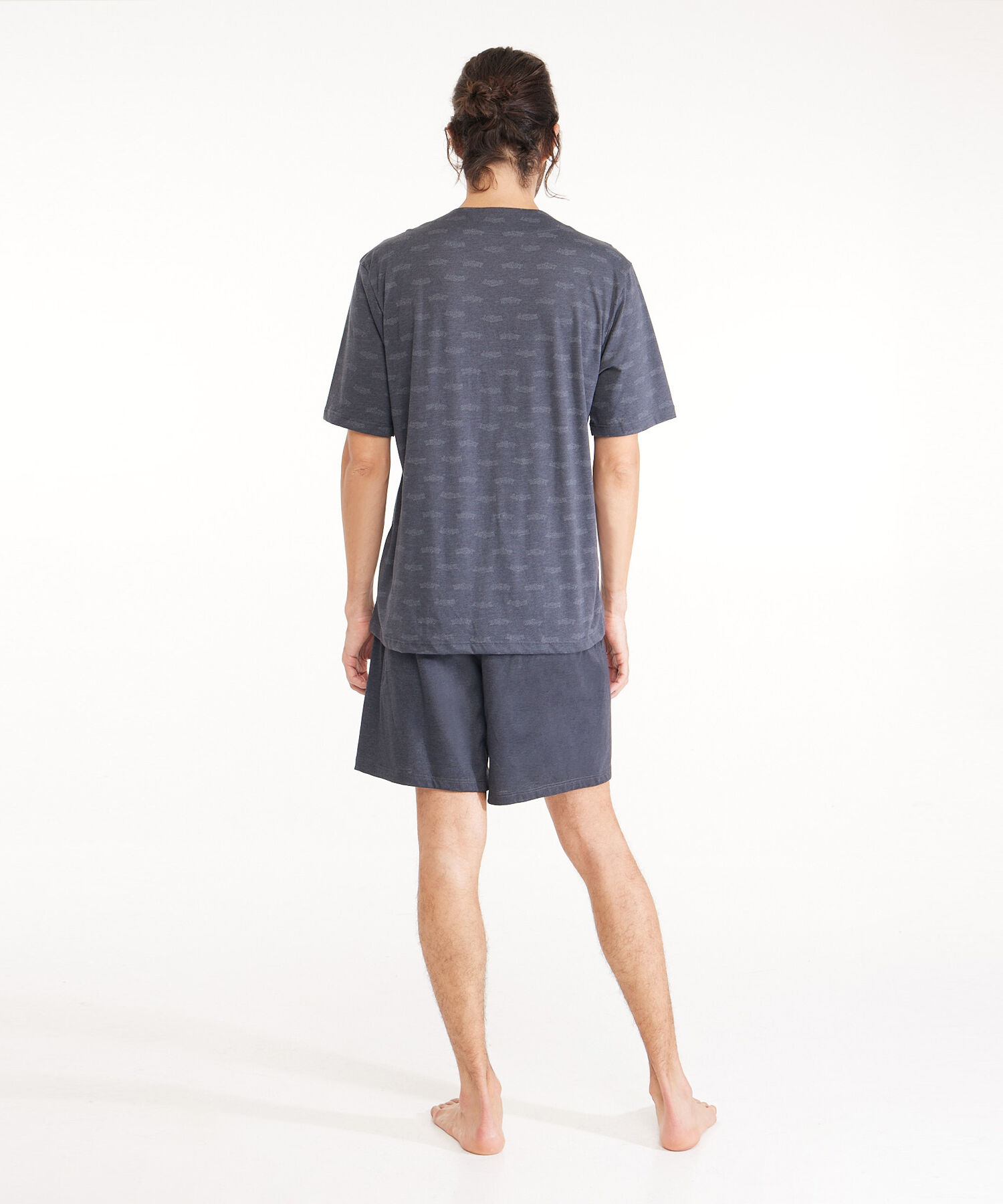 Pijama Camiseta Manga Corta Con Botonadura En Frente Y Pantaloneta