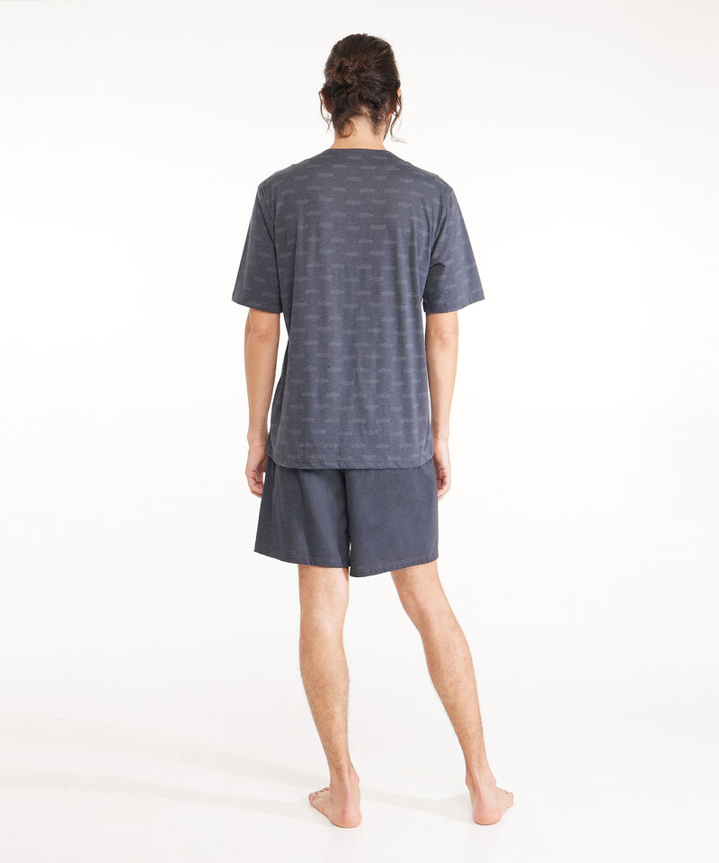 Pijama Camiseta Manga Corta Con Botonadura En Frente Y Pantaloneta