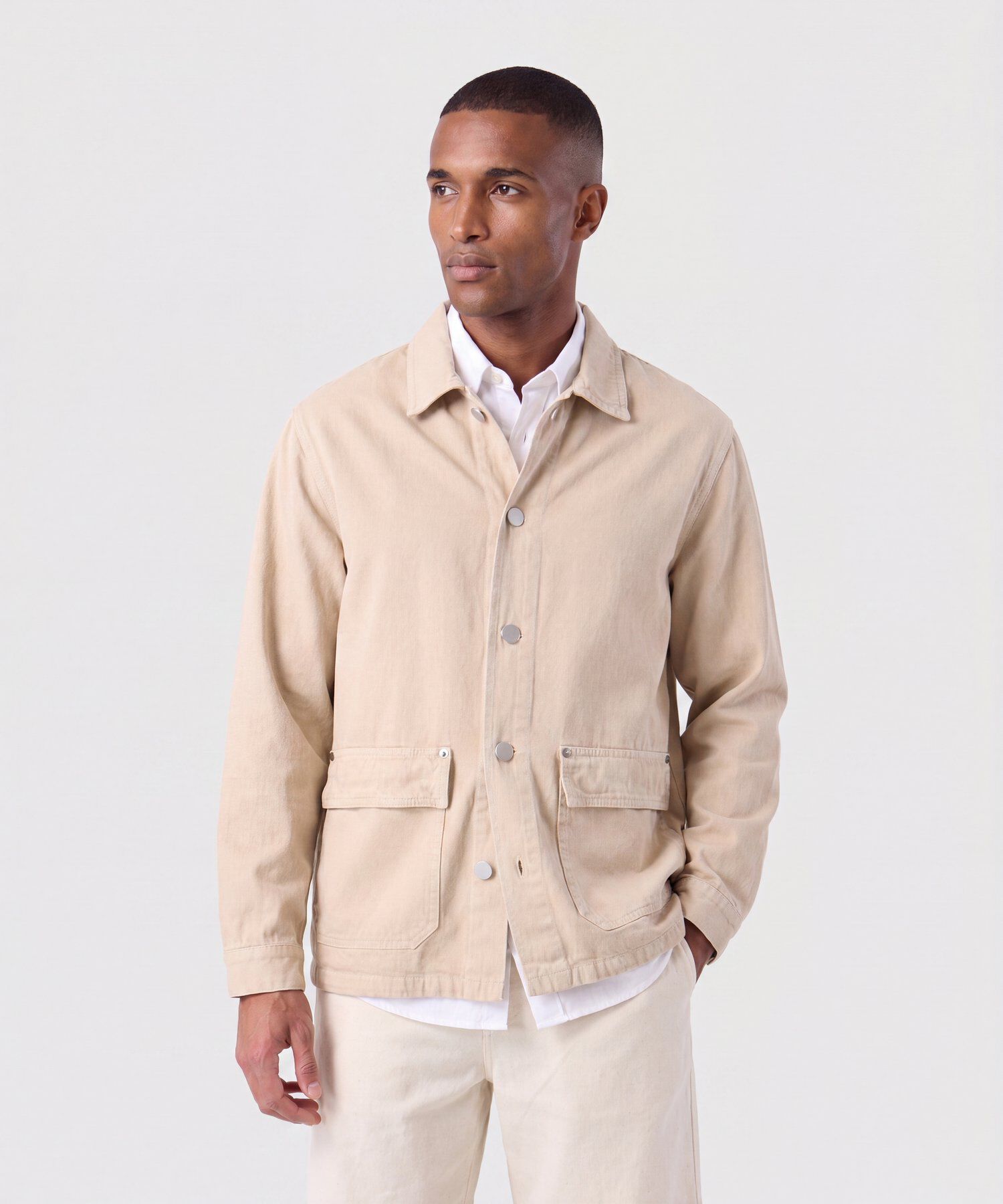 Chaqueta Tipo Overshirt Con Bolsillos Hombre