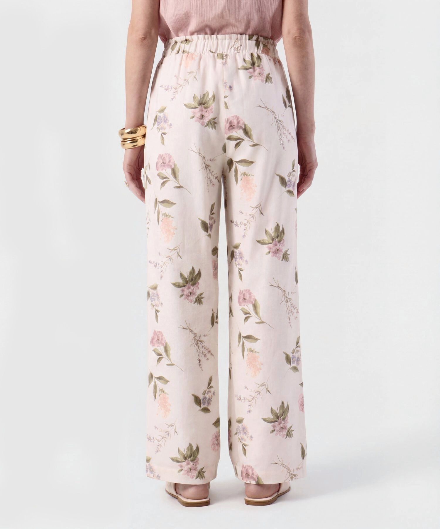 Pantal&oacute;n Wide Leg De Cintura El&aacute;stica Para Mujer