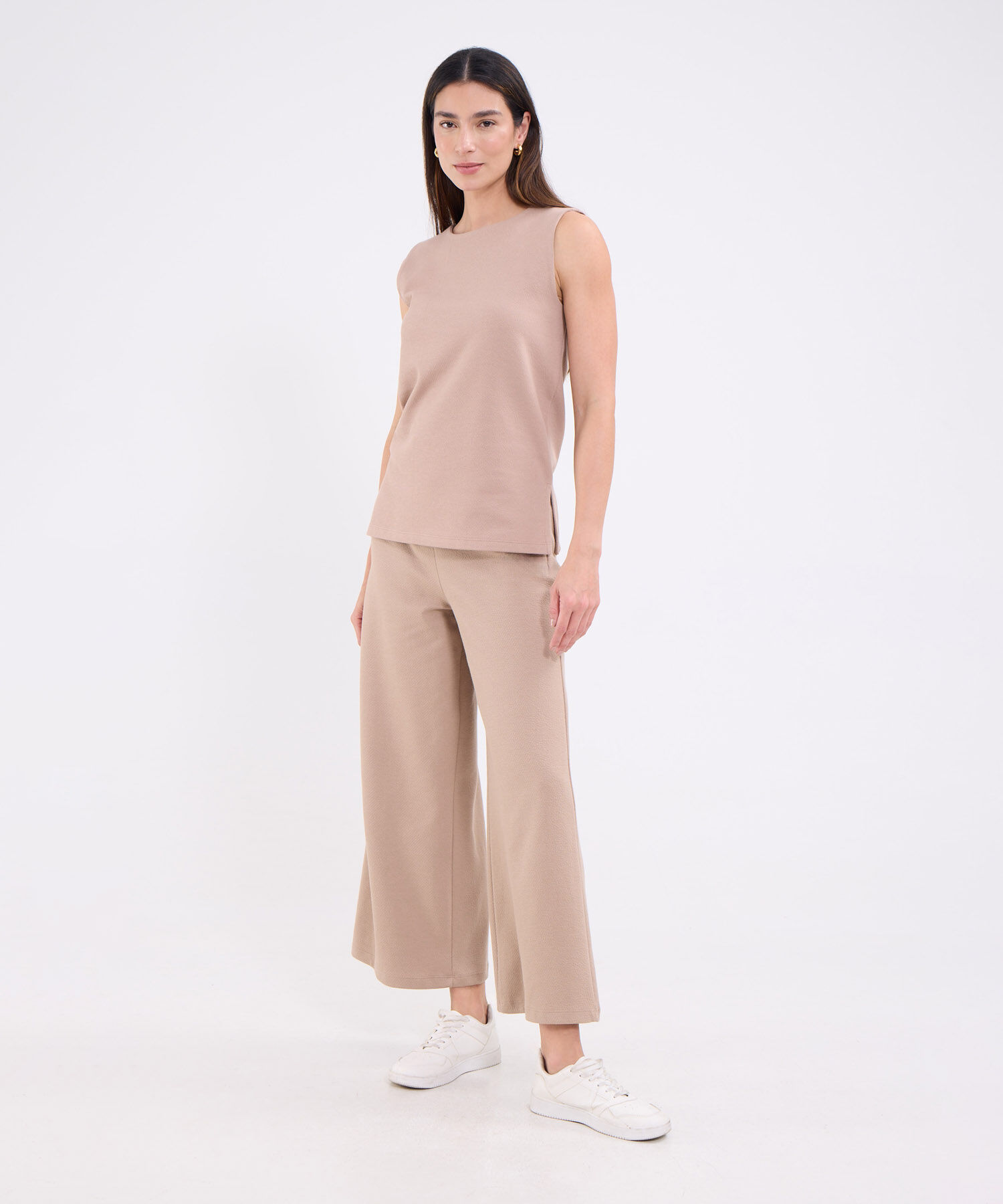 Camiseta manga sisa unicolor para mujer