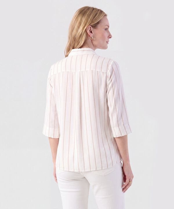 Blusa Mujer Manga Tres Cuartos Pliegue