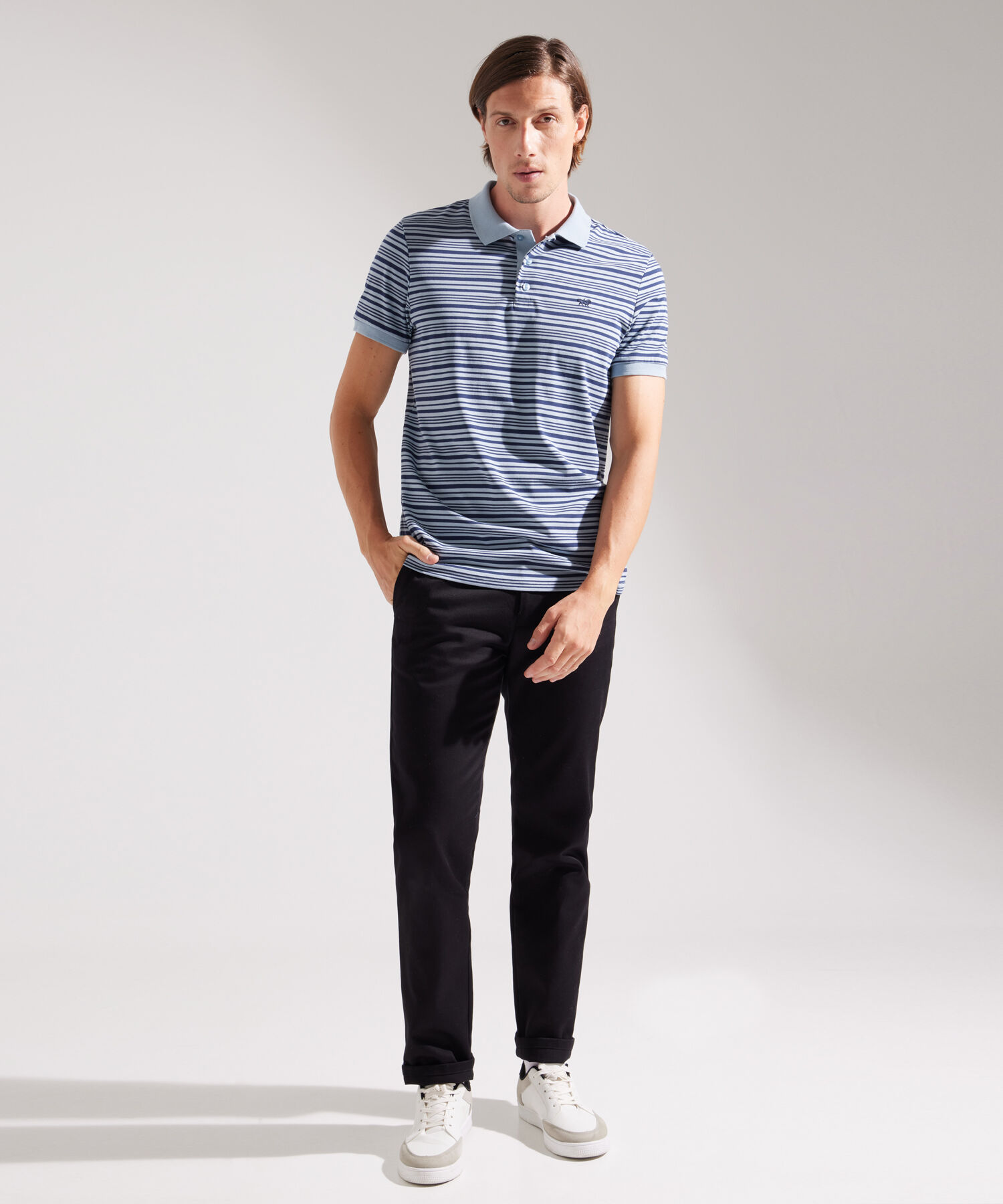 Polo, Cuello Y Puños Tejidos Con  Slim Fit