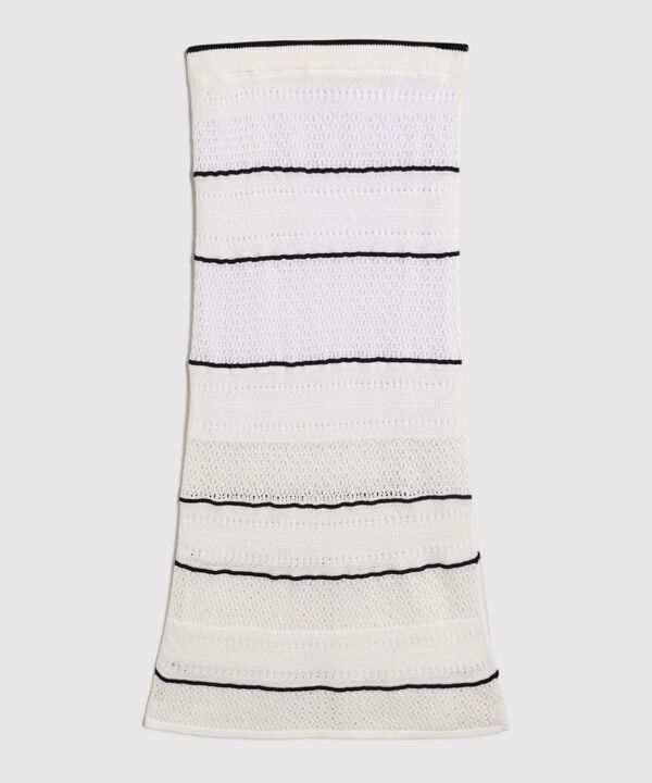 Falda Midi Tejida con Calados para Mujer image number null