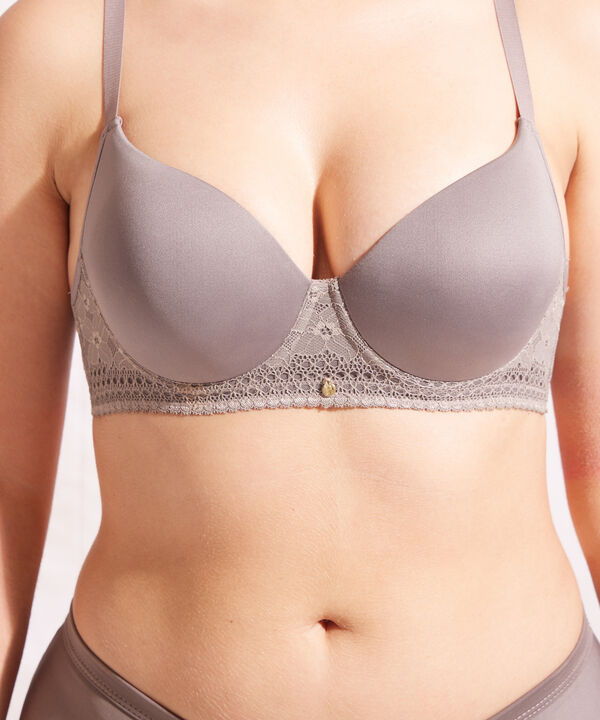 Brasier Copa Entera Unicolor Base En Encaje