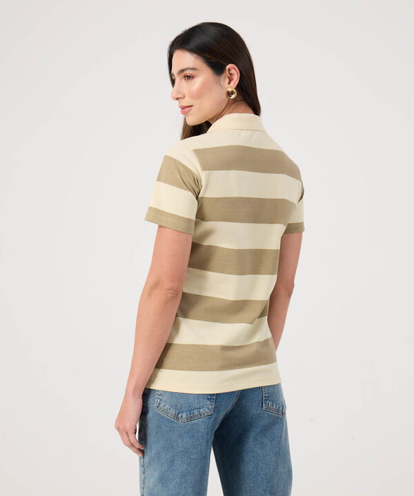Polo Estampada Manga Corta Con Cuello Tejido Sin Bolsillo