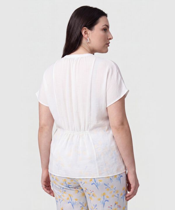 Blusa Unicolor Con Cuello En V Mujer Curvy