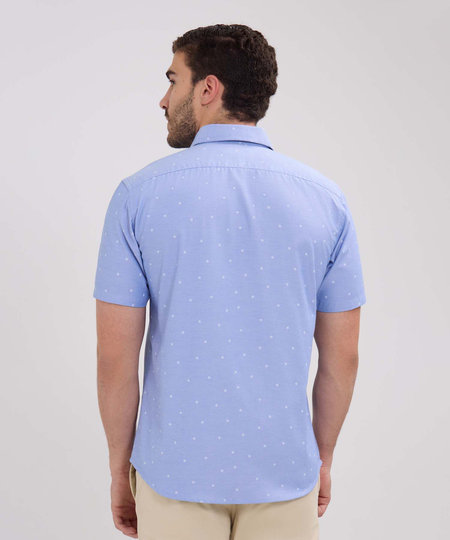 Camisa Manga Corta Estampada Con Bolsillo