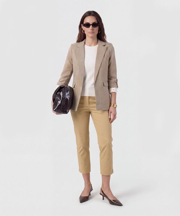 Blazer De Manga Recogida Con Martingala Mujer