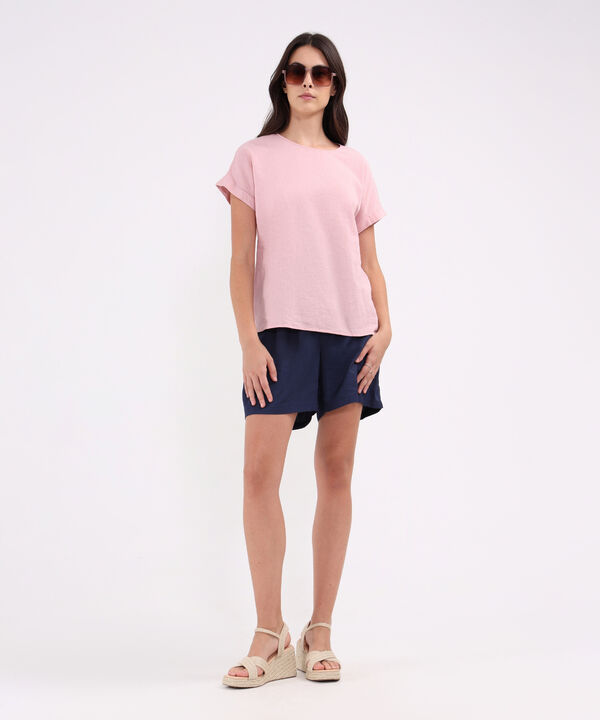 Blusa Manga Corta Unicolor image number null
