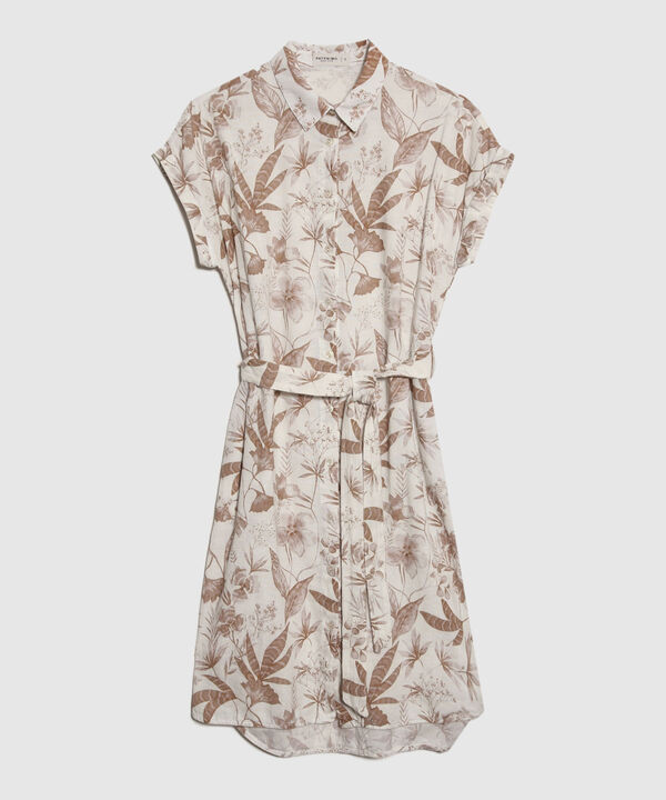Vestido Camisero en Efecto Lino