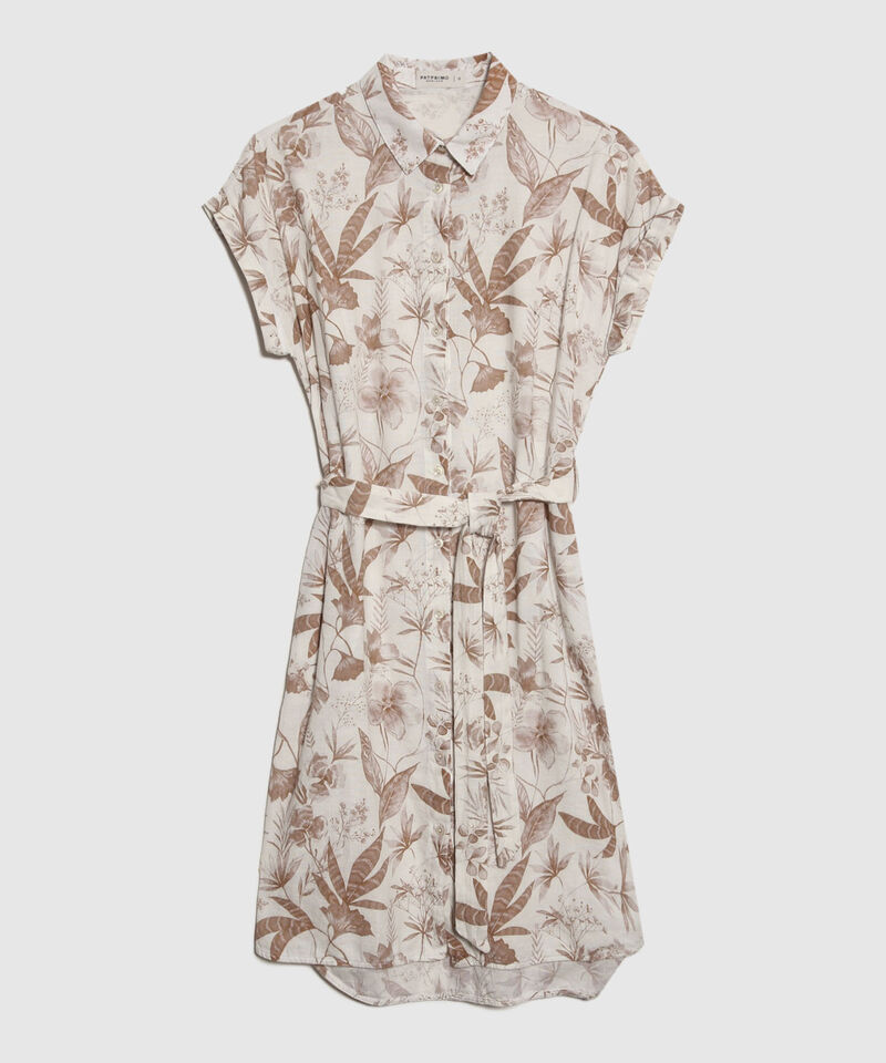 Vestido Camisero en Efecto Lino