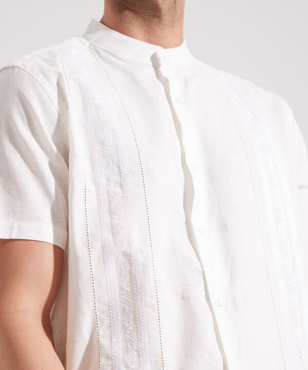Camisa Guayabera con Cuello Mao