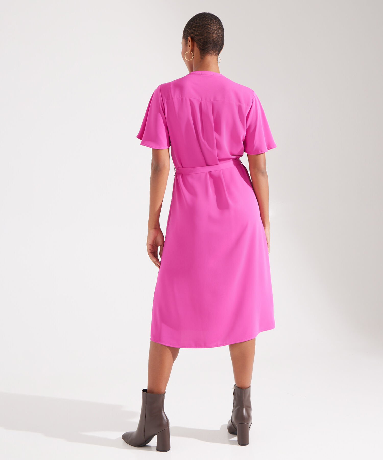 Vestido Largo Con Cuello Mao