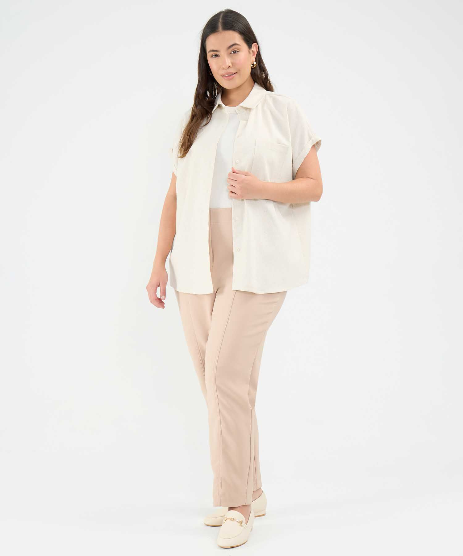 Camisa en Efecto Lino