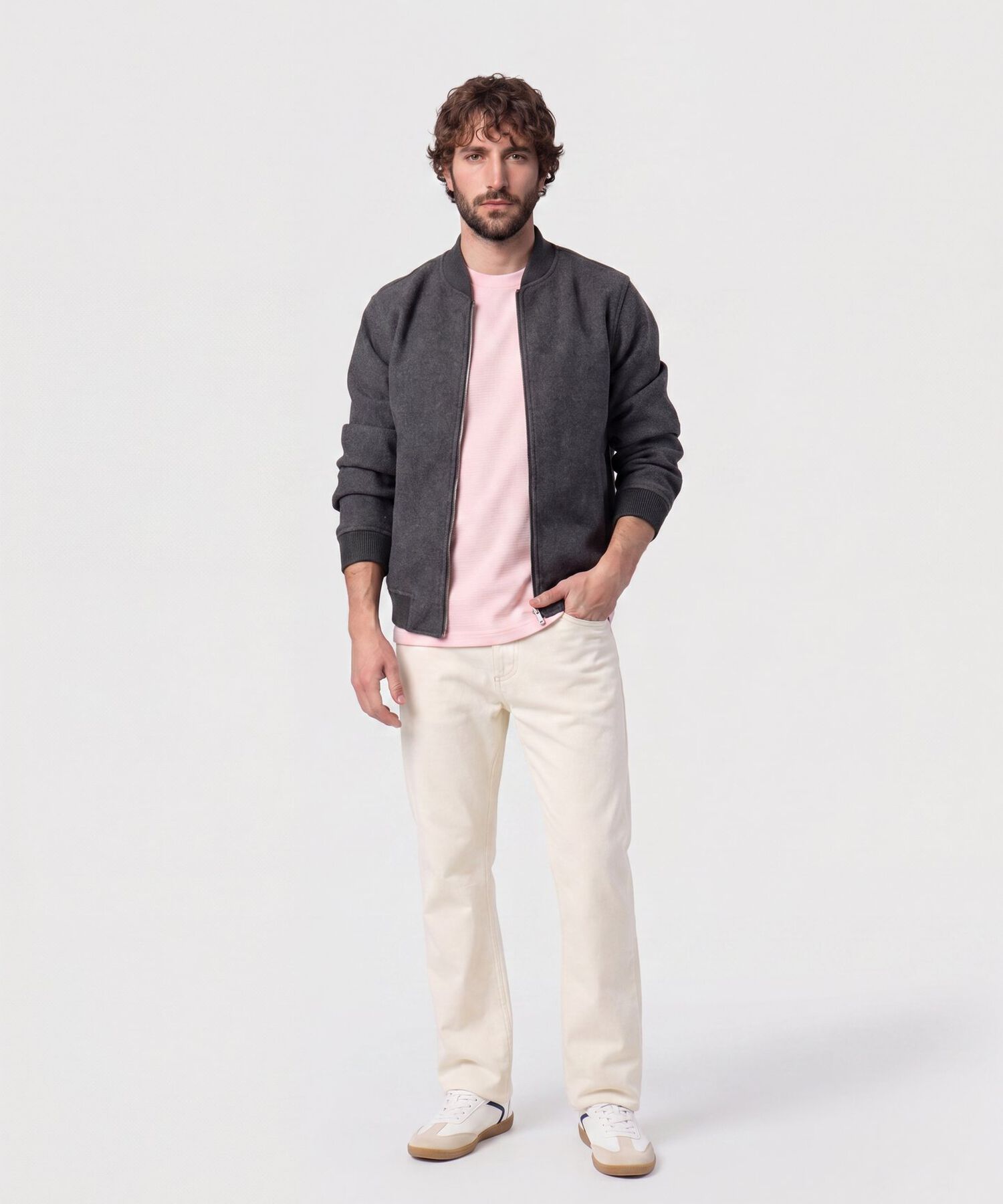Camiseta Texturizada Cuello Redondo Hombre