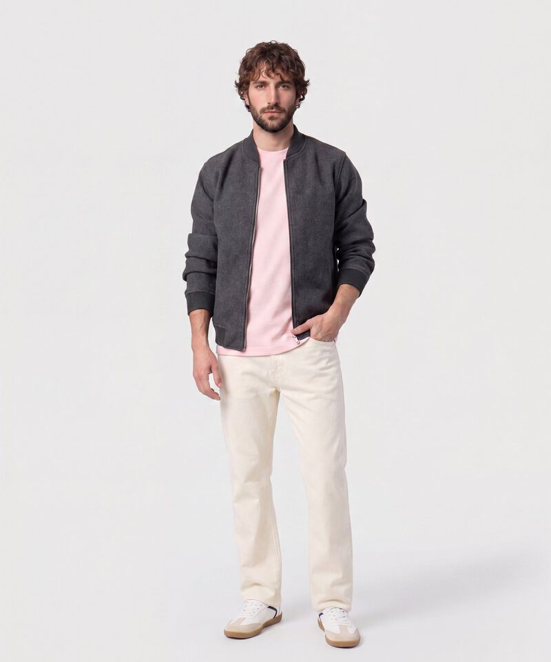 Camiseta Texturizada Cuello Redondo Hombre