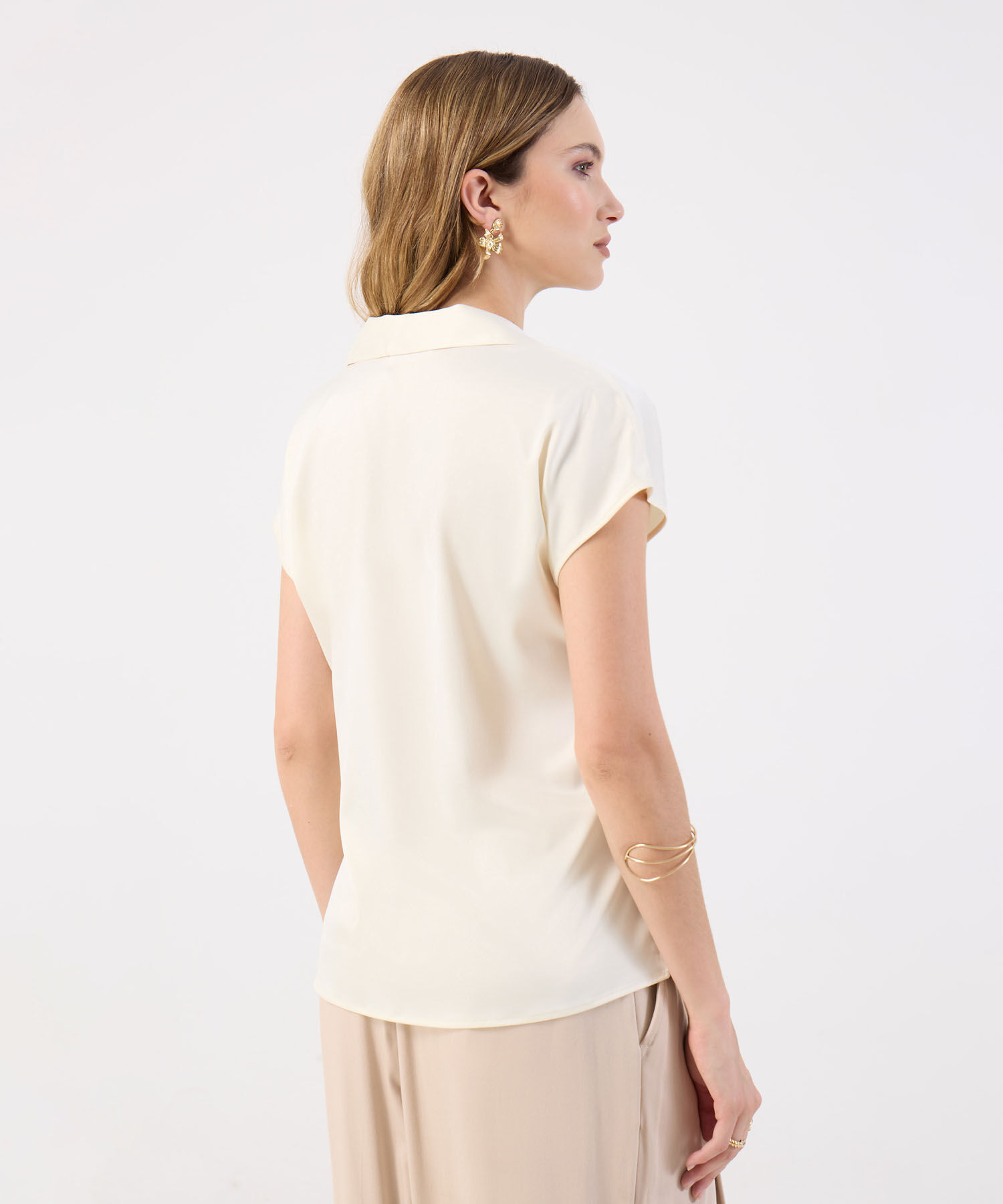 Blusa Tipo Polo Para Mujer Manga Corta