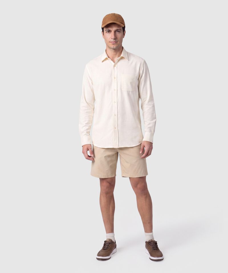Camisa Manga Larga con Bolsillo Para Hombre