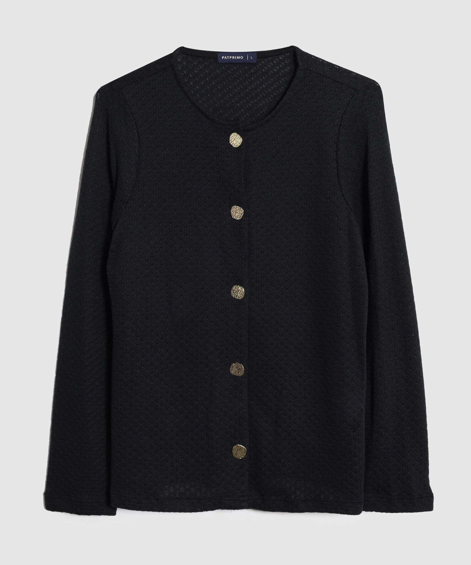 Saco Cárdigan Mujer Cuello Redondo Botones