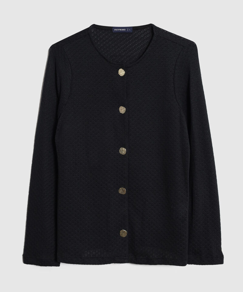 Saco Cárdigan Mujer Cuello Redondo Botones