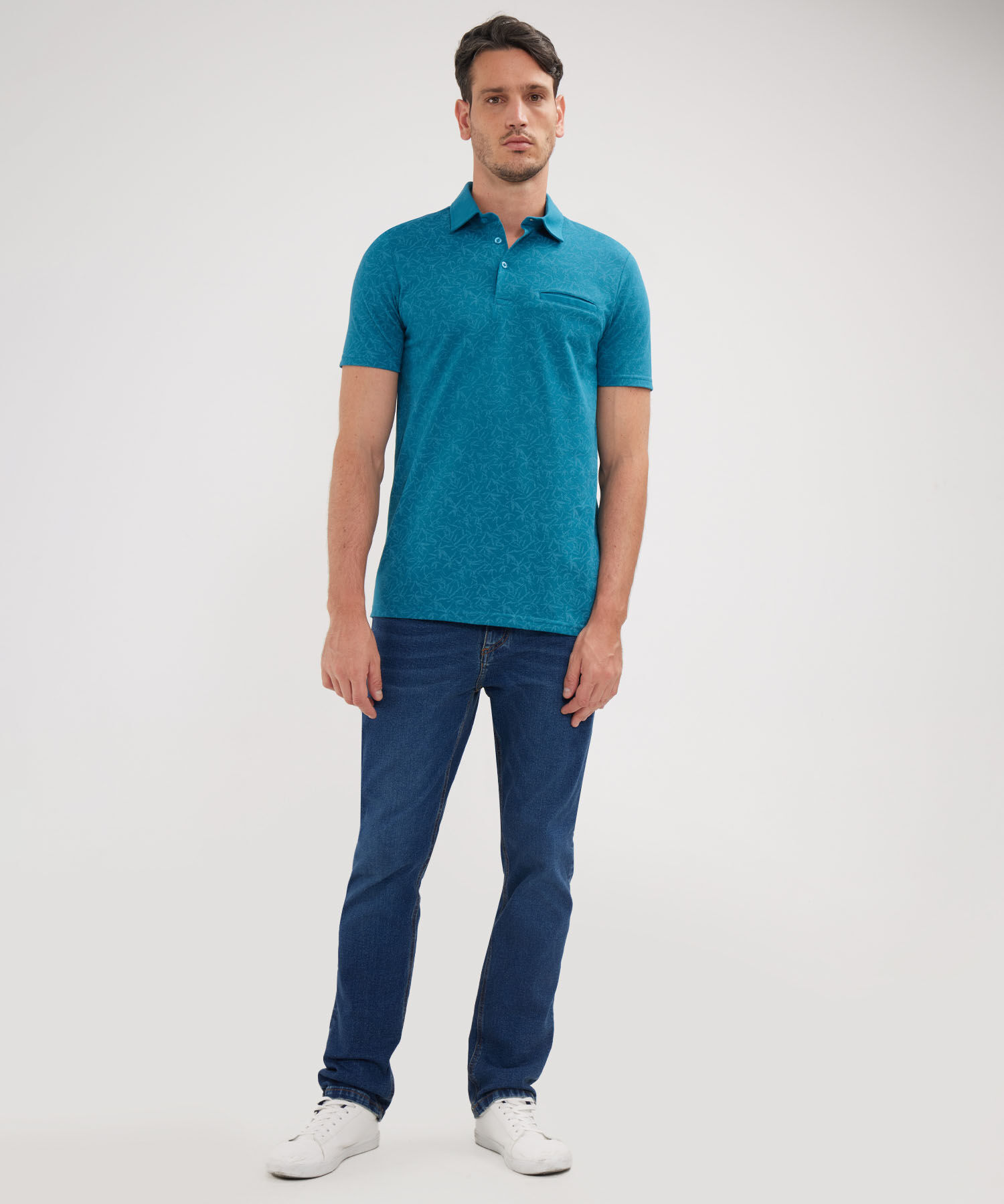 Polo Estampada Cuello Maquina