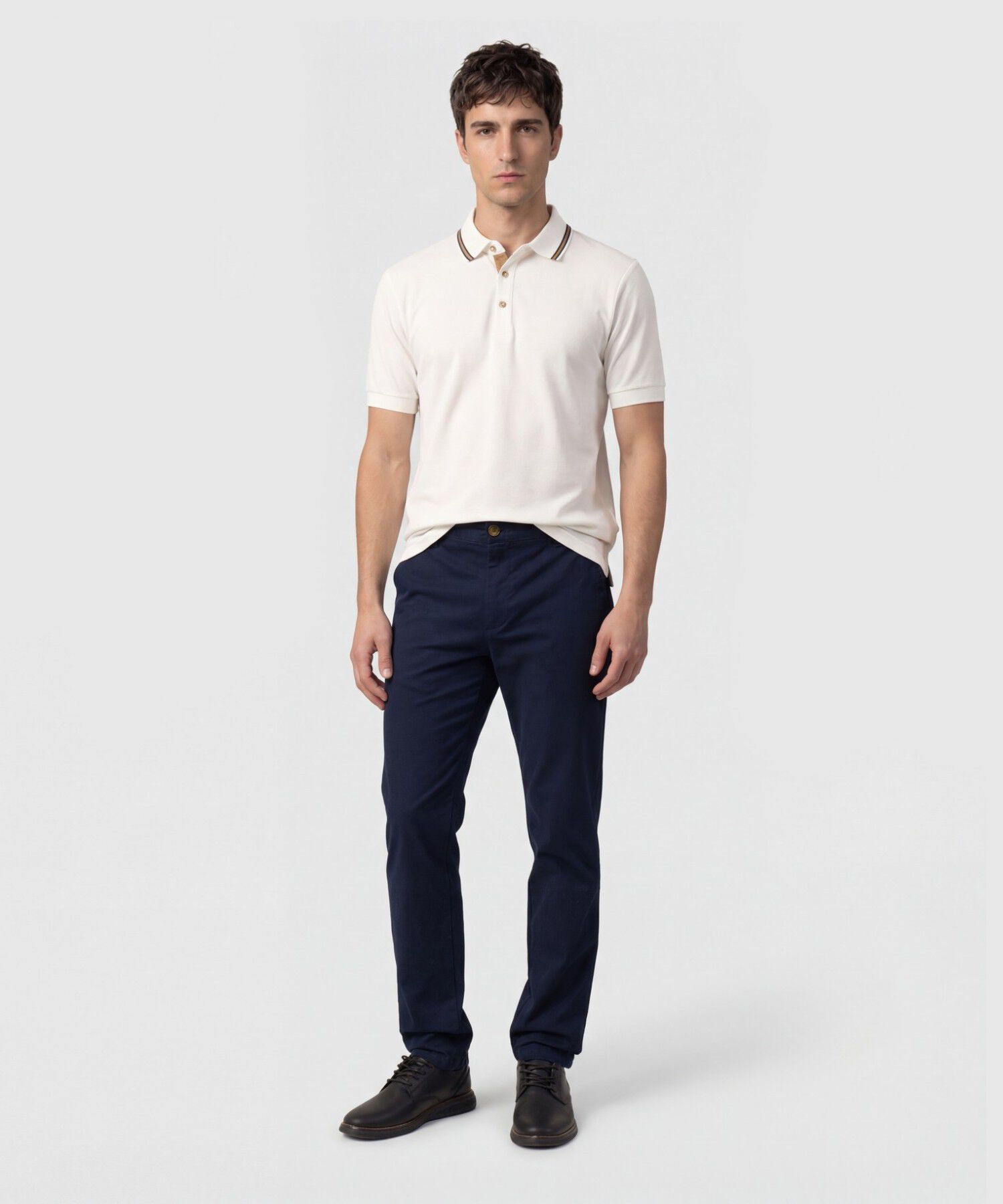 Polo Con Pechera En Contraste Para Hombre