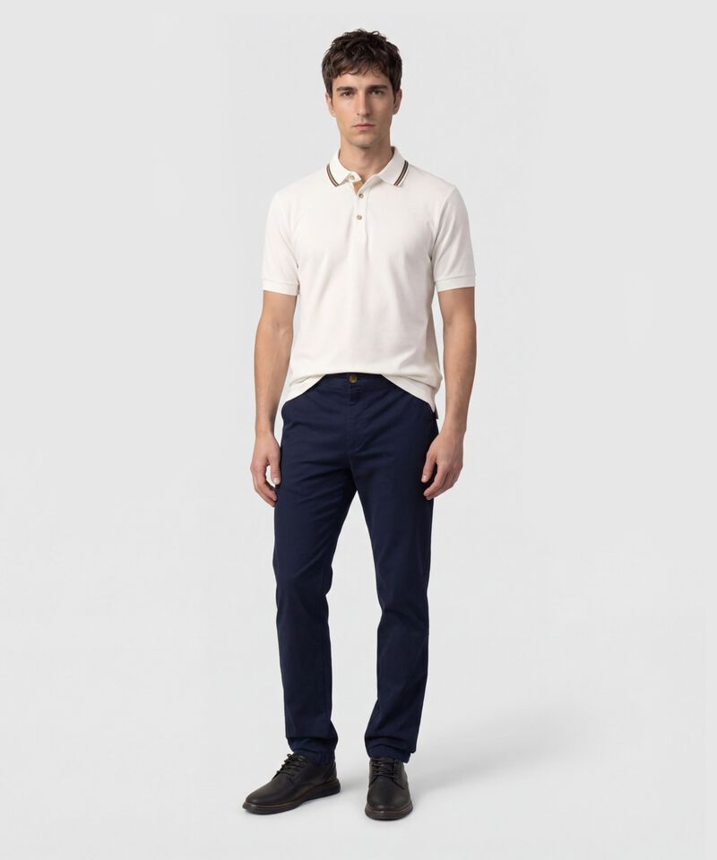 Polo Con Pechera En Contraste Para Hombre