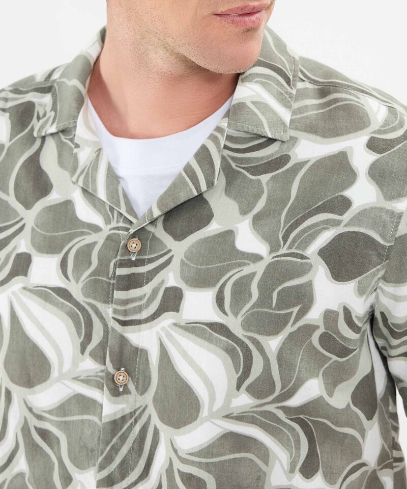 Camisa Manga Corta Estampada Cuello Resort