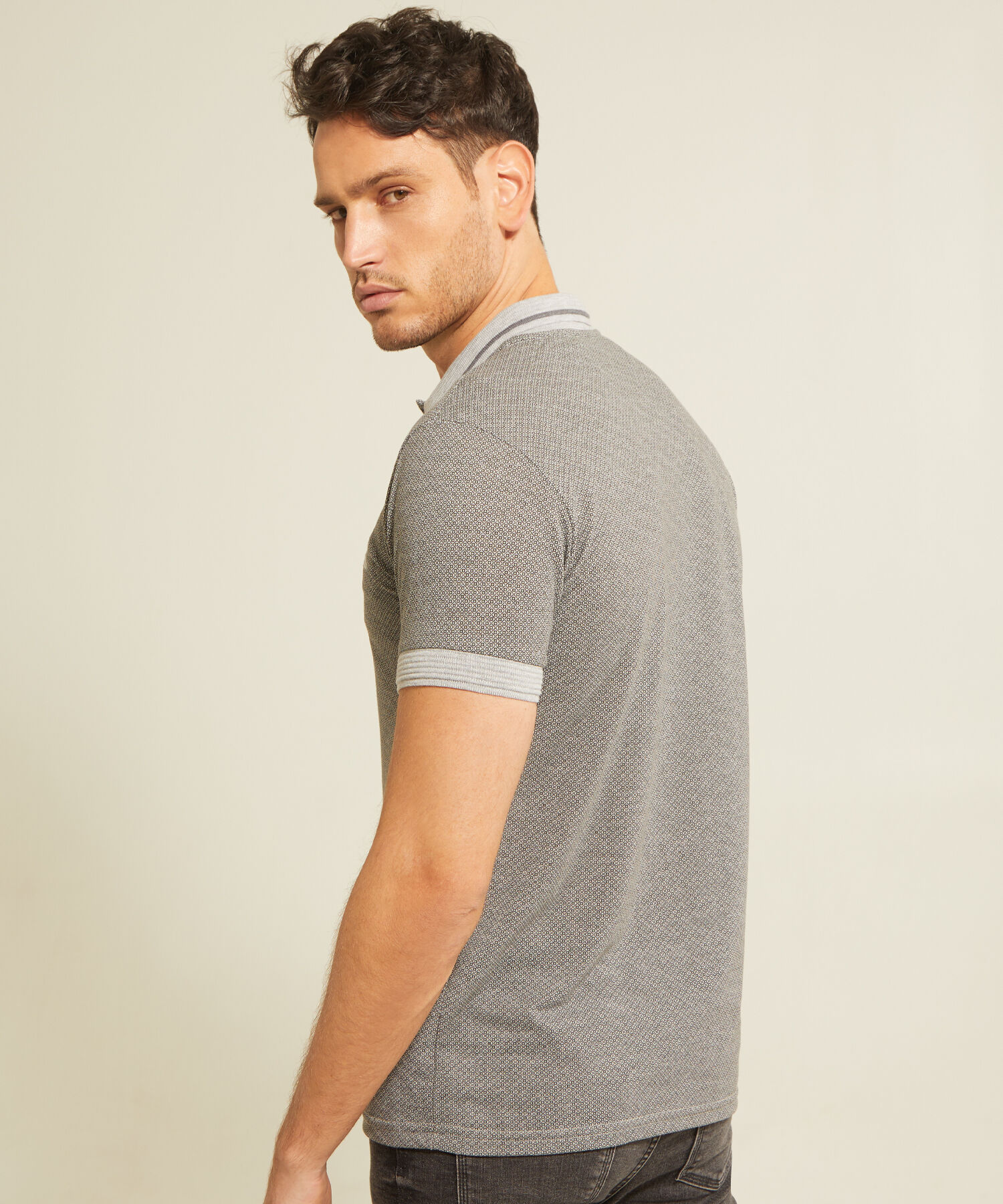 Polo Cuello Tejido Estampada