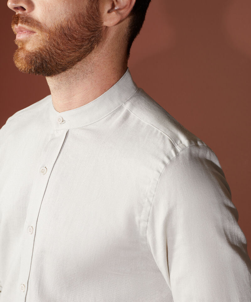 Camisa Unicolor Manga Larga Cuello Neru