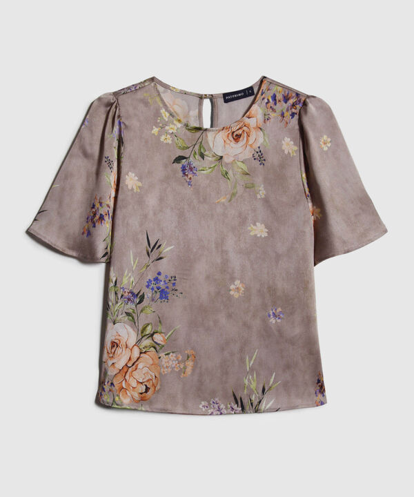 Blusa Similar Estampada Cuello Redondo