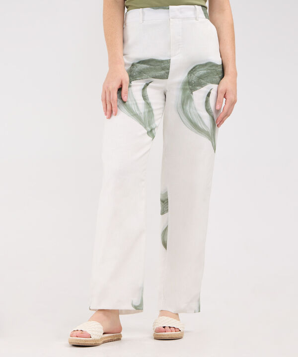 Pantalón Lino Estampado image number null