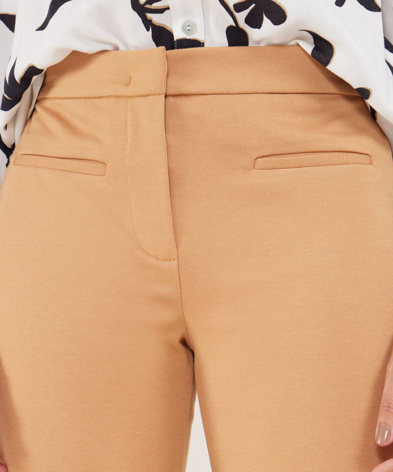 Leggins Unicolor, Tiro Alto, Bota Recta Con Simulación Bolsillos Ribete, Serena