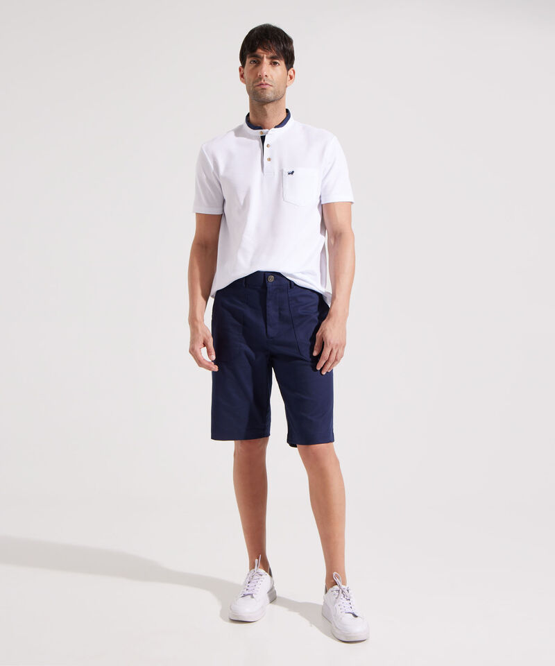 Bermuda Unicolor Con Bolsillos De Parche Laterales Y Silueta Regular Fit, Campiello