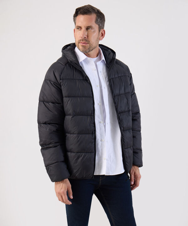 Chaqueta Acolchada Con Capota Para Hombre