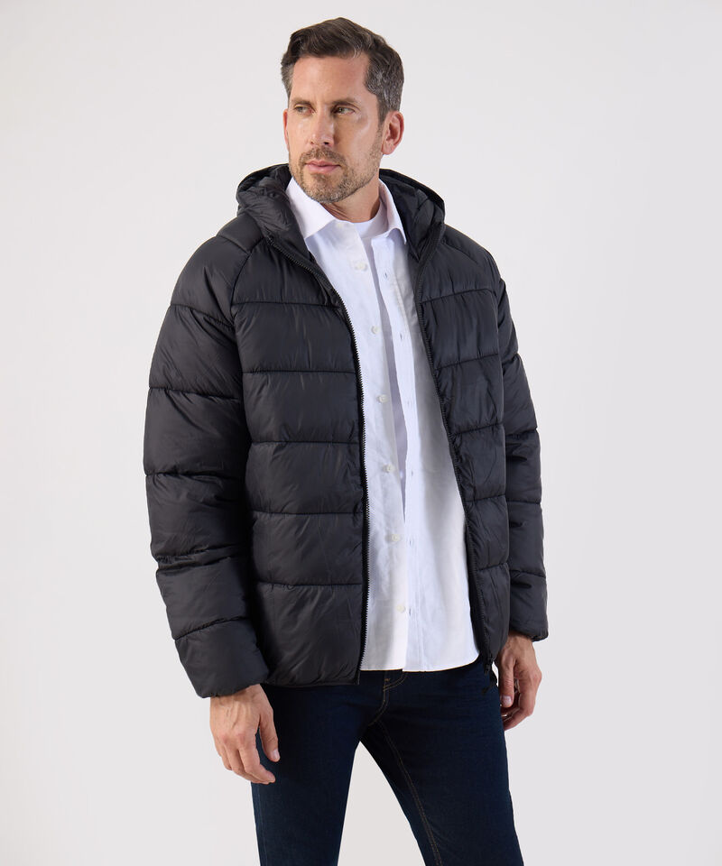 Chaqueta Acolchada Con Capota Para Hombre